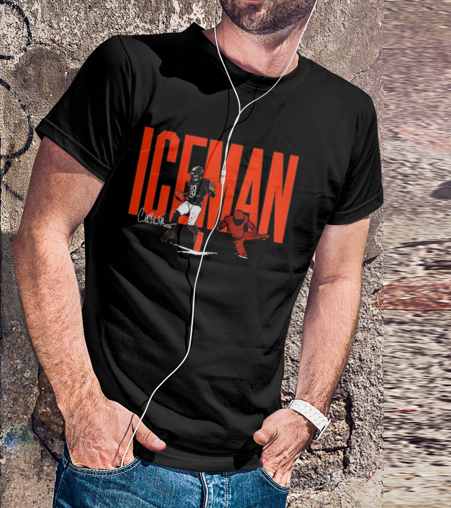 Caleb Williams Iceman Chicago Bears Football 18 Signature T-Shirt