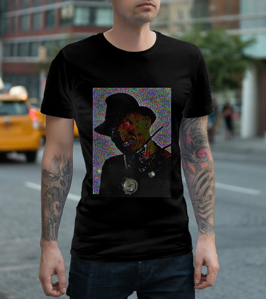 Freddy Krueger A Nightmare On Elm Street Bling Halloween Horror Villain Retro Style T-Shirt