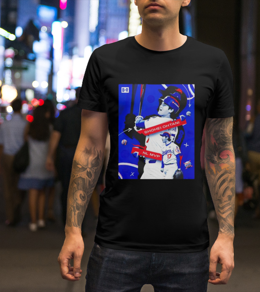Shohei Ohtani Number 17 NL MVP Dodgers Theme T-Shirt