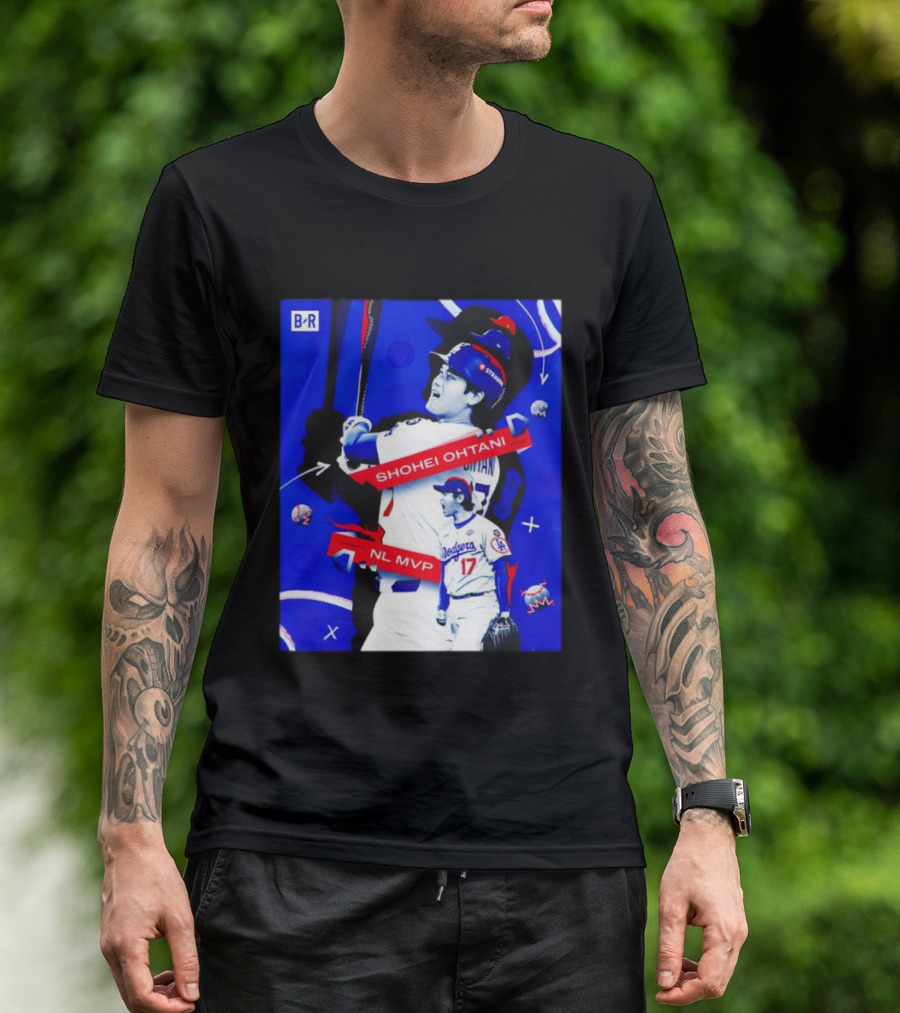 Shohei Ohtani Number 17 NL MVP Dodgers Theme T-Shirt