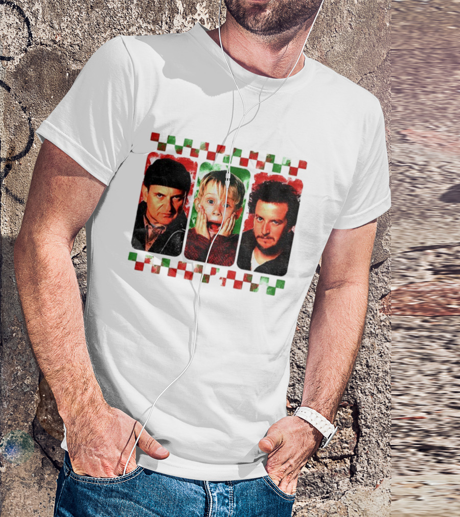 Home Alone Christmas Movie Characters Kevin Marv Harry T-Shirt