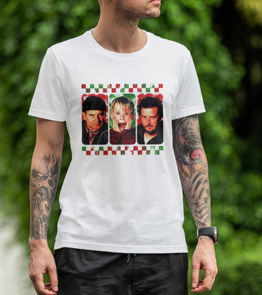 Home Alone Christmas Movie Characters Kevin Marv Harry T-Shirt