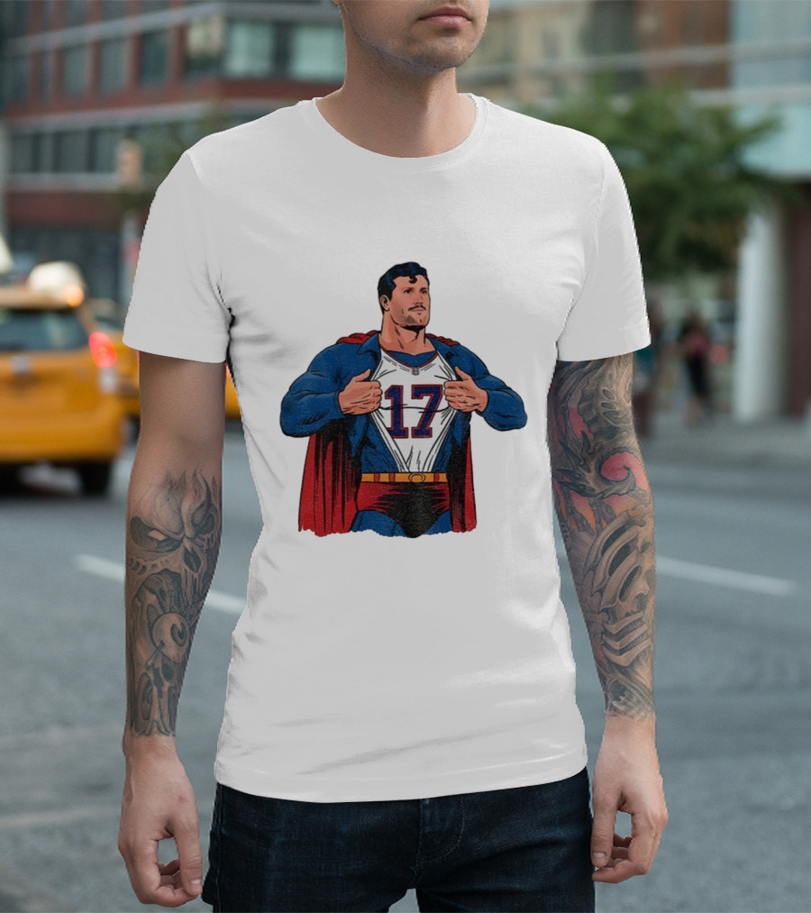 Josh Allen Superhero 17 Buffalo Bills NFL MVP Cartoon T-Shirt