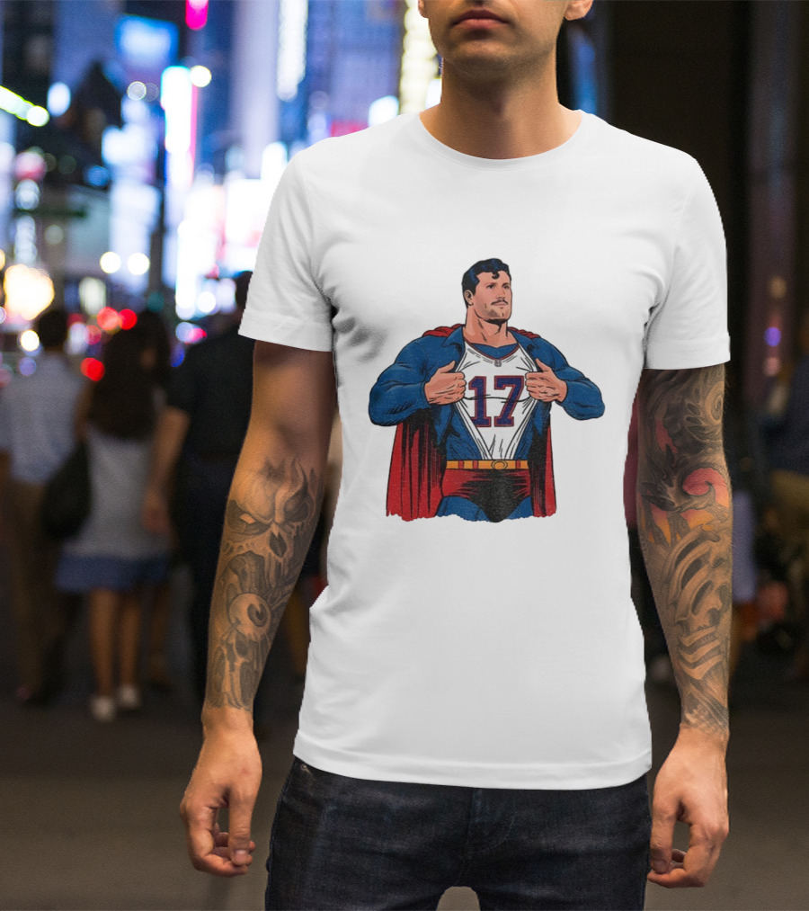 Josh Allen Superhero 17 Buffalo Bills NFL MVP Cartoon T-Shirt