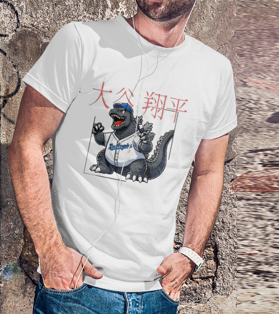 Shohei Ohtani Godzilla Los Angeles Dodgers Japan MLB 2025 Red Kanji T-Shirt