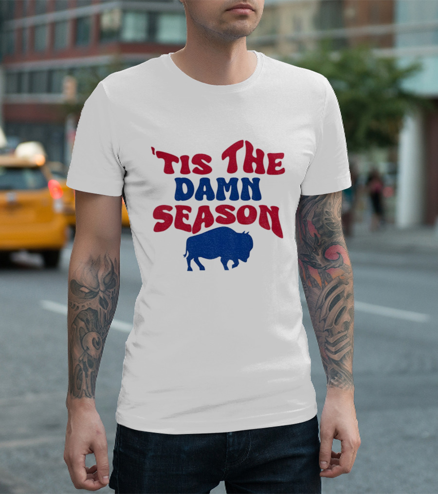 Tis The Damn Season Buffalo Bills NFL 1973 2025 Merry Christmas T-Shirt