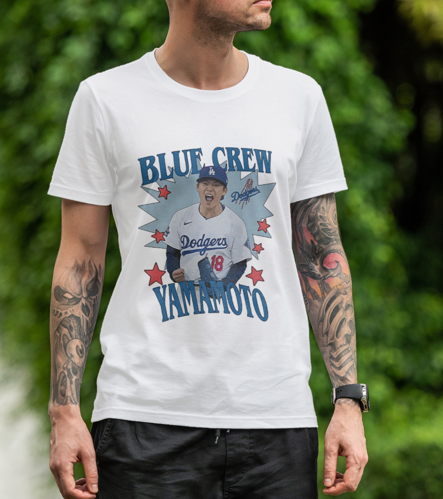 Blue Crew Yamamoto Dodgers Baseball Player Los Angeles 2025 T-Shirt