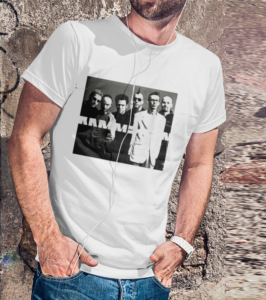 Rammstein Band Mutter Album Black White Group Photo Tee T-Shirt