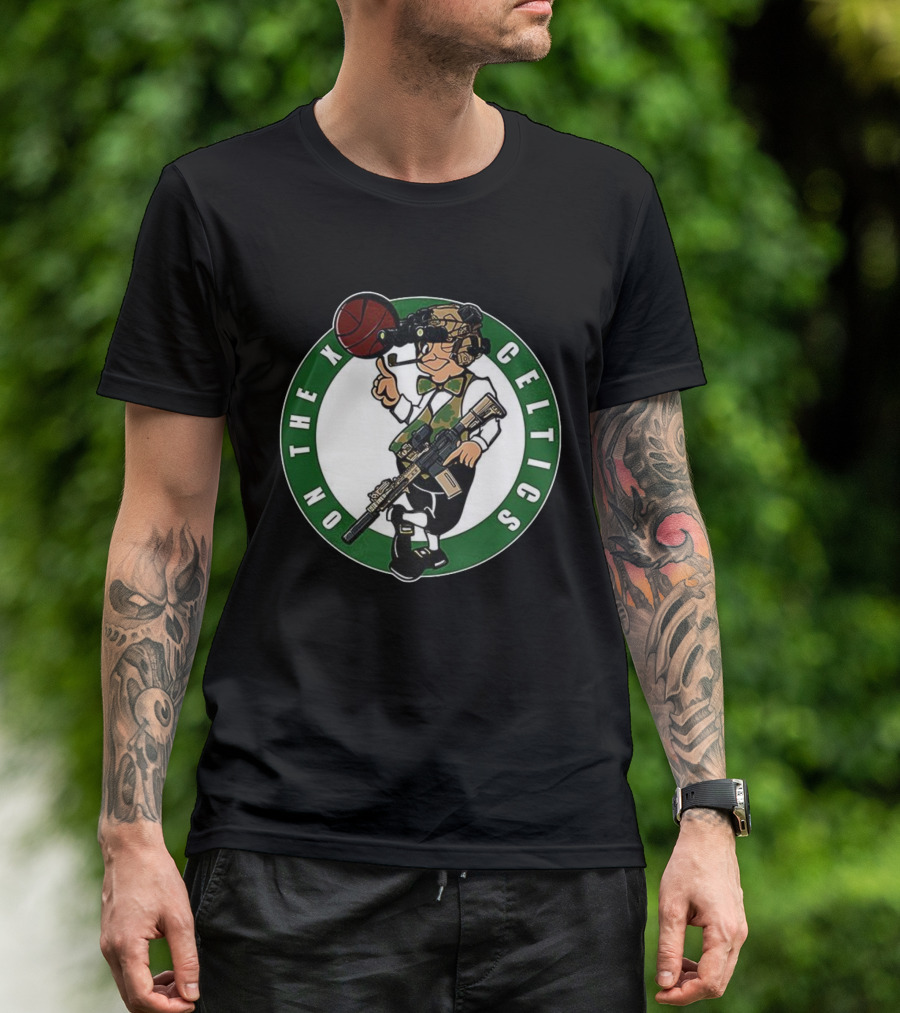 Boston Celtics On The X Military Basketball Parody T-Shirt