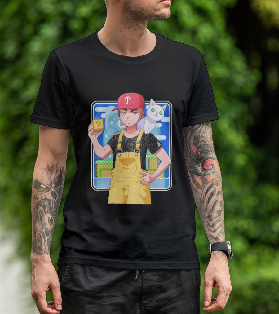 DanG88 Dynamic Duo Philadelphia Phillies Fan Anime Style Mario Influence T-Shirt
