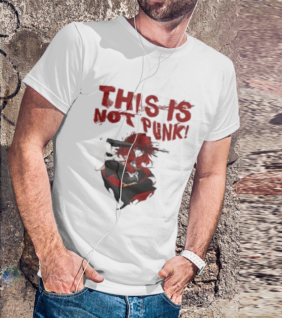 This Is Not Punk Red-Haired Character With Gun T-Shirt