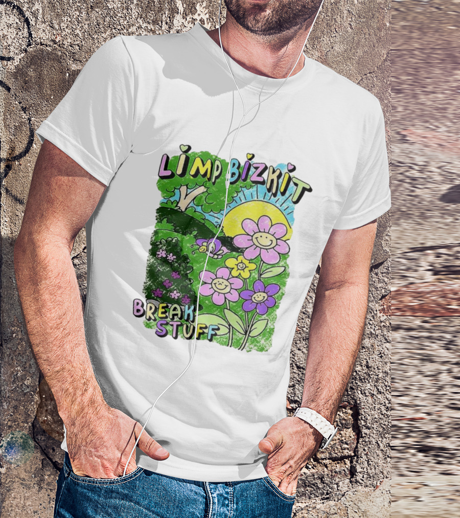 Limp Bizkit Break Stuff Flower Sun Tree Hand Drawn Paintings T-Shirt