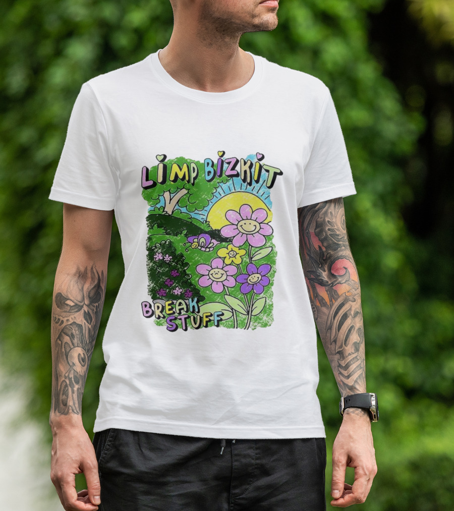 Limp Bizkit Break Stuff Flower Sun Tree Hand Drawn Paintings T-Shirt