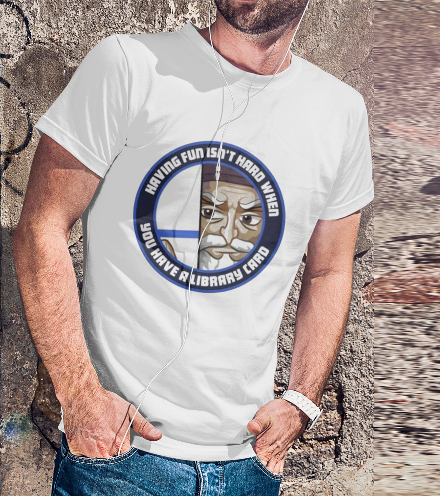 Dr4gonBlitz Having Fun Isn't Hard When You Have A Library Card Wise Man Circular Badge T-Shirt