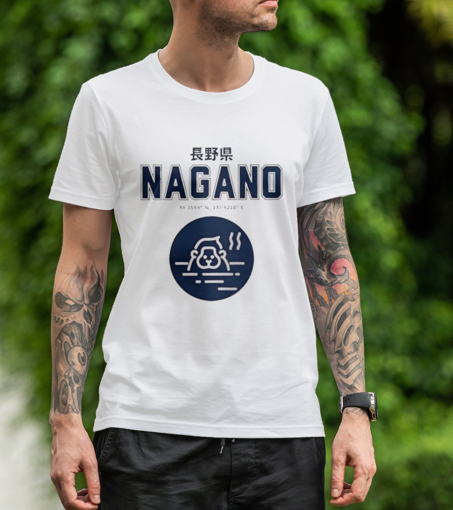 Nagano Prefecture Japan Hot Spring Monkey Coordinates 36 39.4 N 137 92.1 E T-Shirt