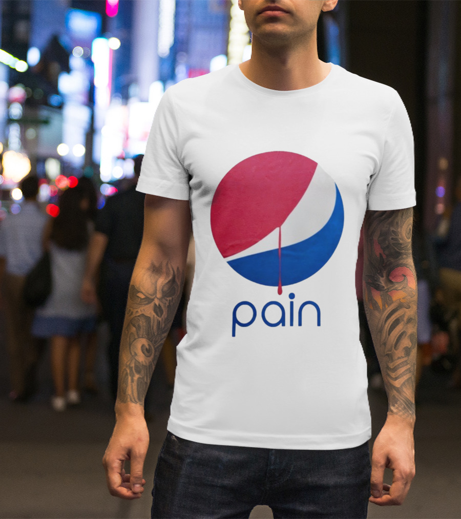 Pain Pepsi Dripping Circle Parody T-Shirt