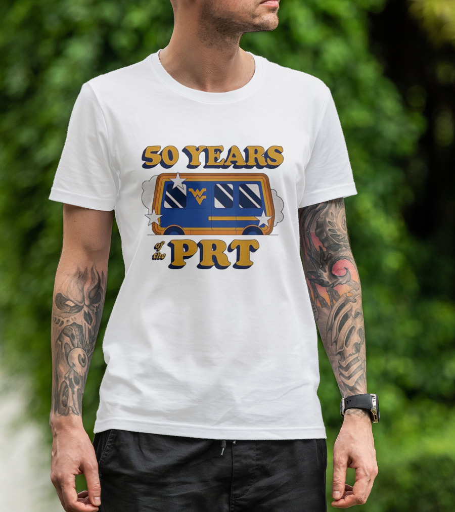 West Virginia 50 Years Of The PRT Celebration With Iconic WV Transit Design T-Shirt
