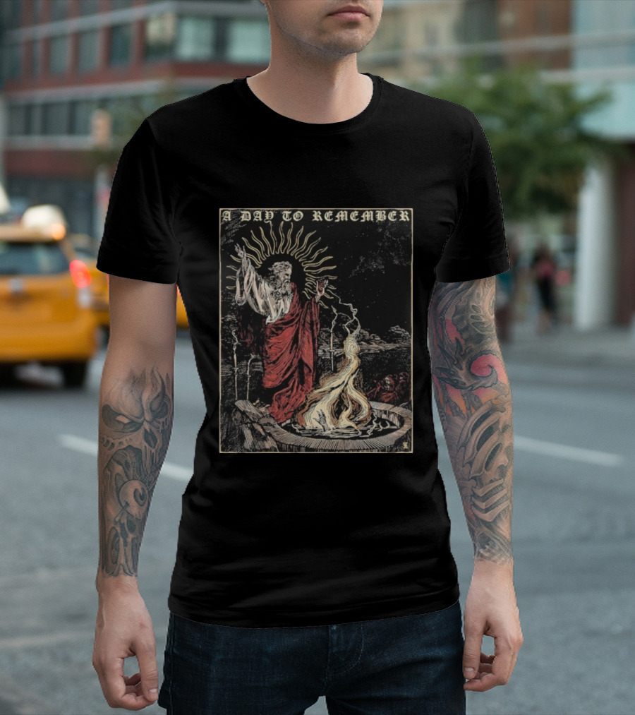 A Day To Remember Silence Graphic with Prophet and Fire Scene T-Shirt