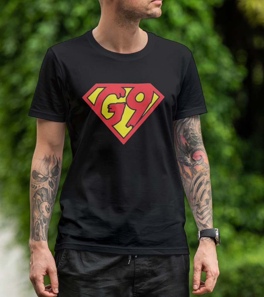 G9 Red And Yellow Comic Shield Graphic T-Shirt