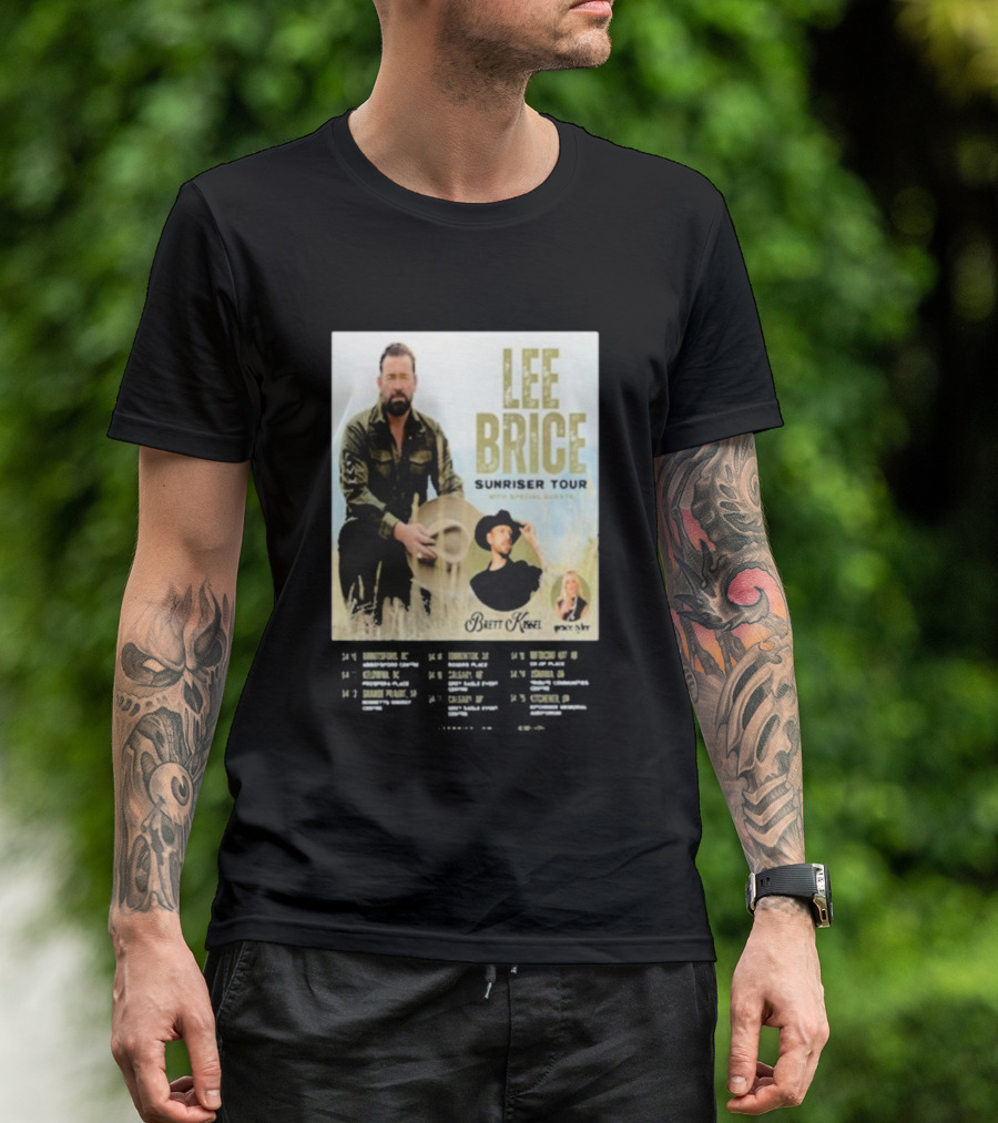 Lee Brice Sunriser Tour 2026 With Brett Kissel And Tenille Arts T-Shirt