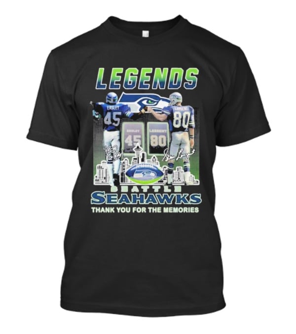 Kenny Easley Steve Largent Legends Seattle Seahawks Signatures 45 80 Icons T-Shirt