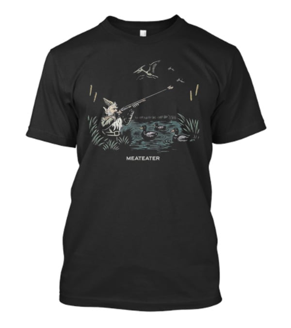 Meateater Terraducktyl Hunter Gnome Pond Ducks Paleoflight Fantasy T-Shirt
