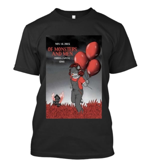 Of Monsters And Men Corona Capital CDMX Nov 16 2025 Balloons Wolf Mask T-Shirt