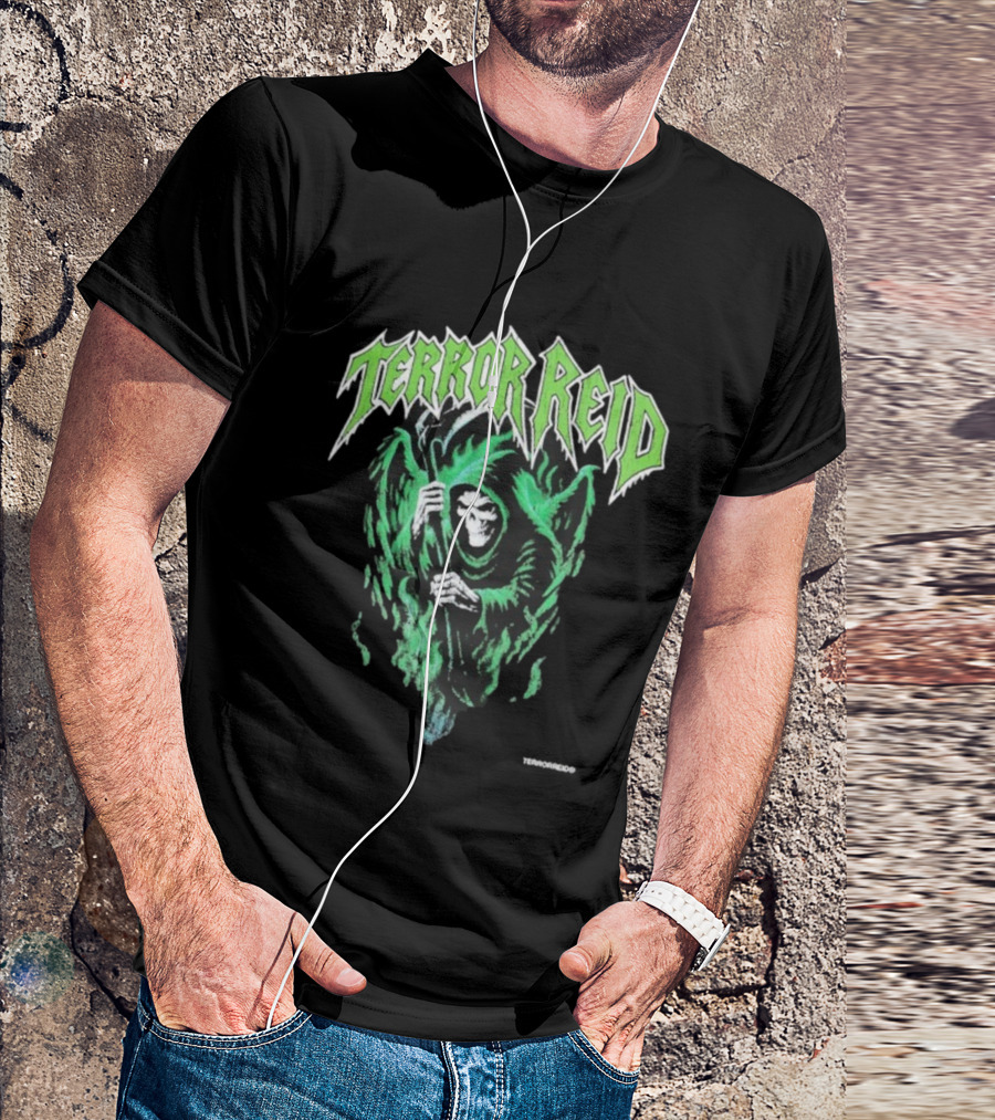 Terror Reid Green Grim Reaper Skeleton T-Shirt
