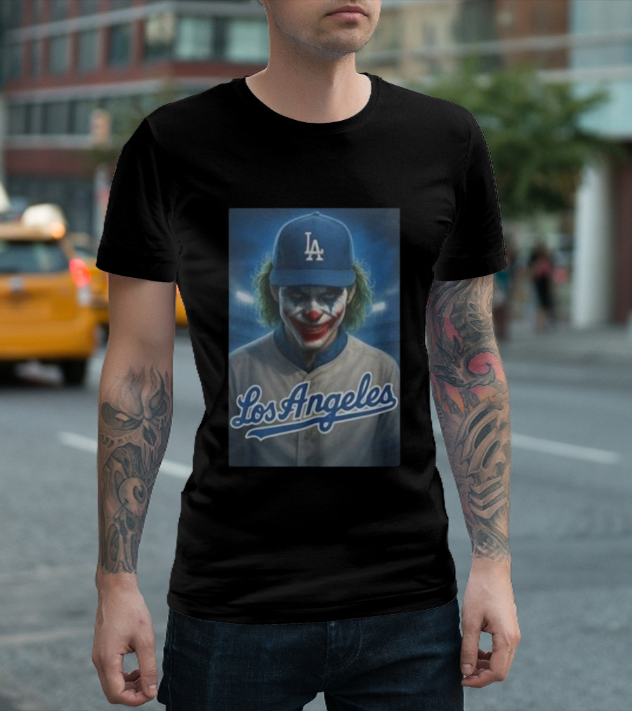 Los Angeles Dodgers Joker Clown LA Baseball Fan Art T-Shirt