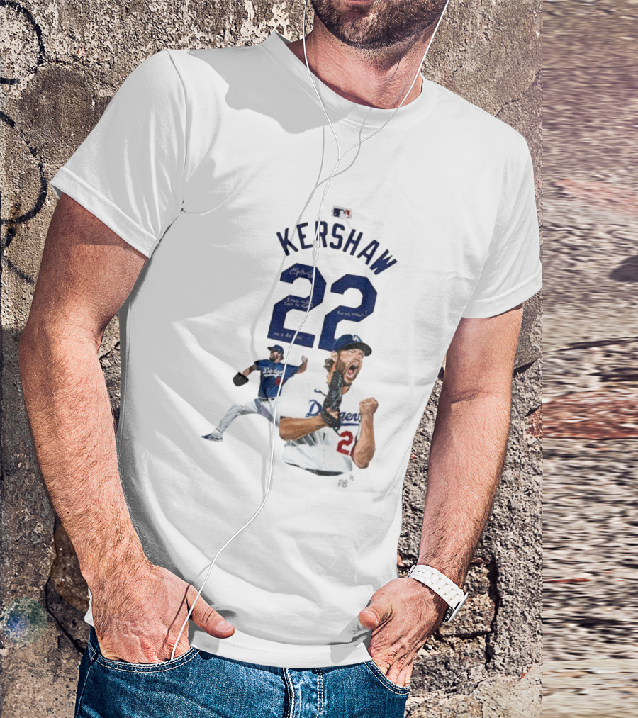Kershaw 22 Los Angeles Dodgers MLB Signature Series MVP World Series Icon 2025 T-Shirt