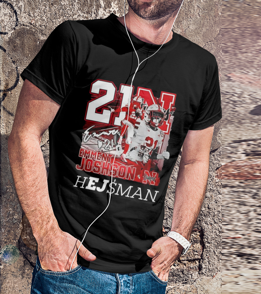 Emmett Johnson Nebraska Cornhuskers 21 Football Huskers Signature 21N T-Shirt