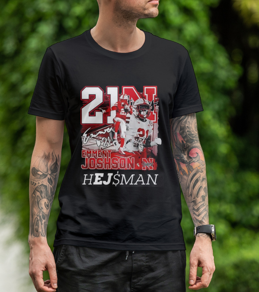 Emmett Johnson Nebraska Cornhuskers 21 Football Huskers Signature 21N T-Shirt