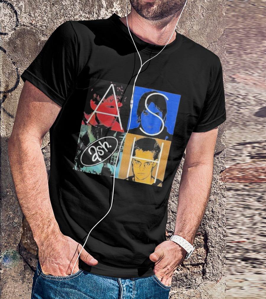 Ash Band Pop Art Style Faces Collage T-Shirt