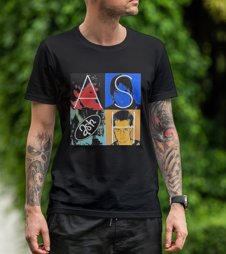 Ash Band Pop Art Style Faces Collage T-Shirt