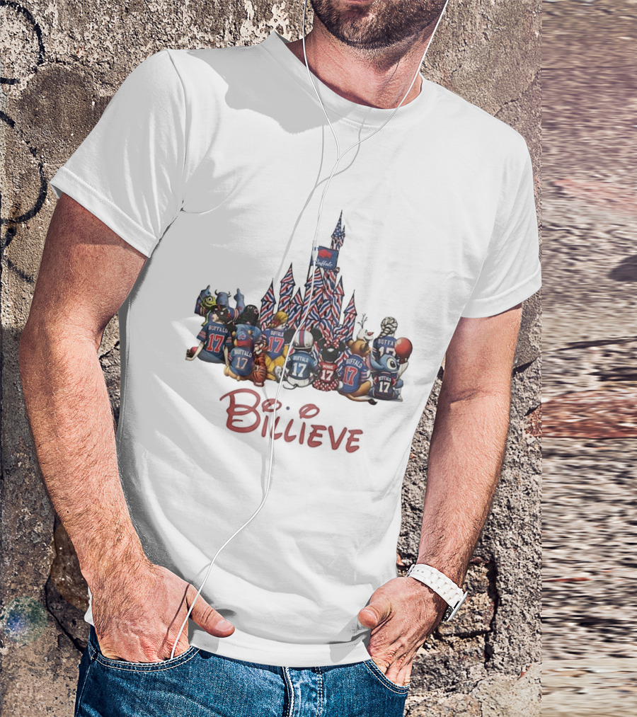 Buffalo Bills Disney Characters Castle Believe Football 17 Jersey T-Shirt