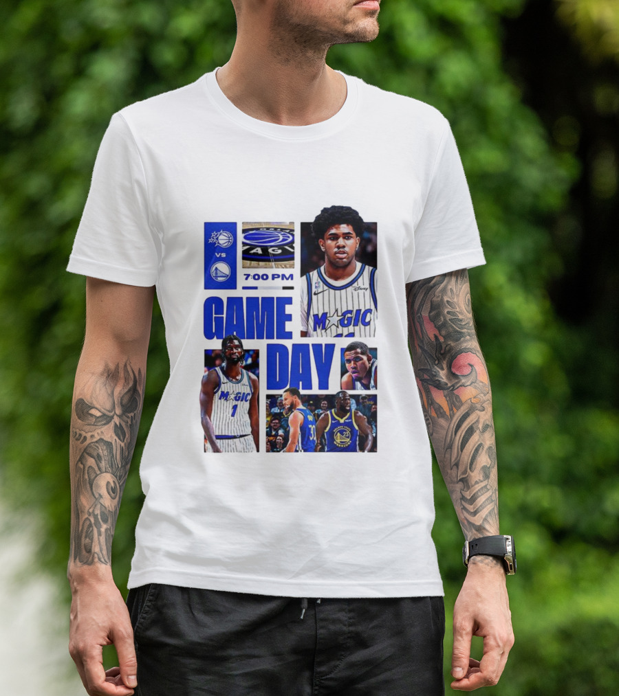 Orlando Magic Vs Golden State Warriors NBA Game Day 2025 7:00 PM T-Shirt