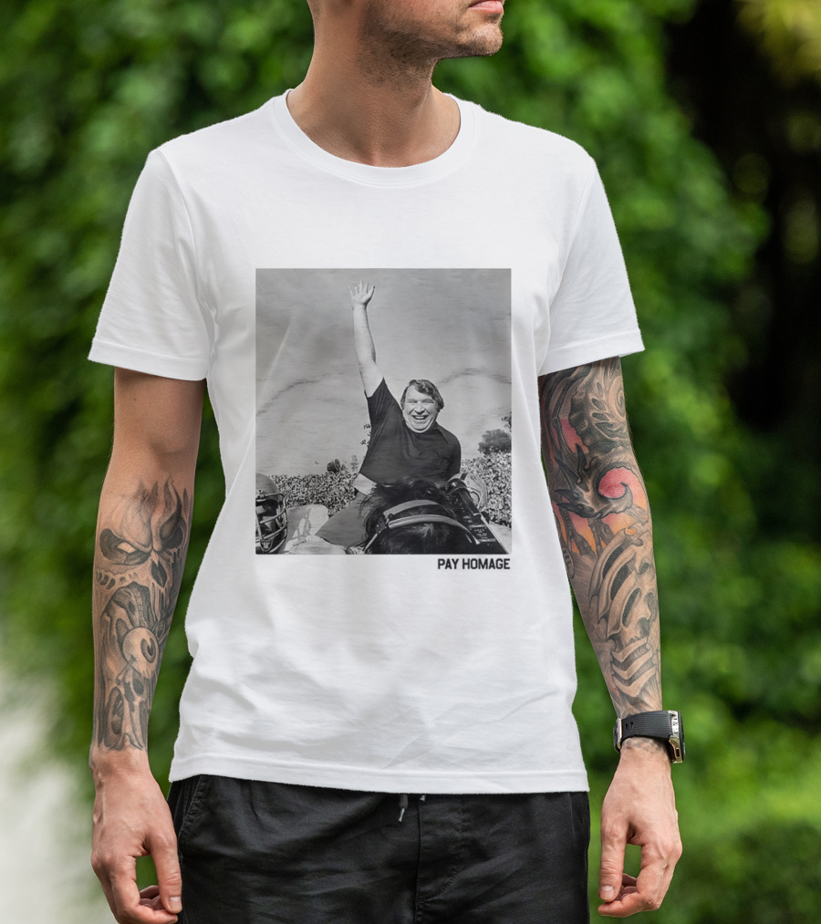 John Madden Celebratory Ride Raiders Coach Achievement T-Shirt