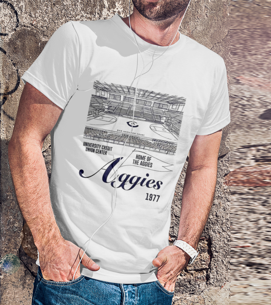 UC Davis Aggies Basketball Bob Hamilton Court University Credit Union Center Home Of The Aggies 1977 T-Shirt