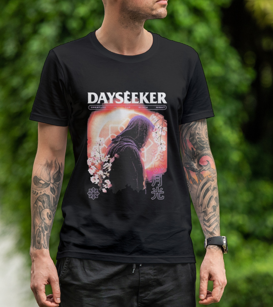 Dayseeker Creature Black Night Cherry Blossom Aesthetic T-Shirt