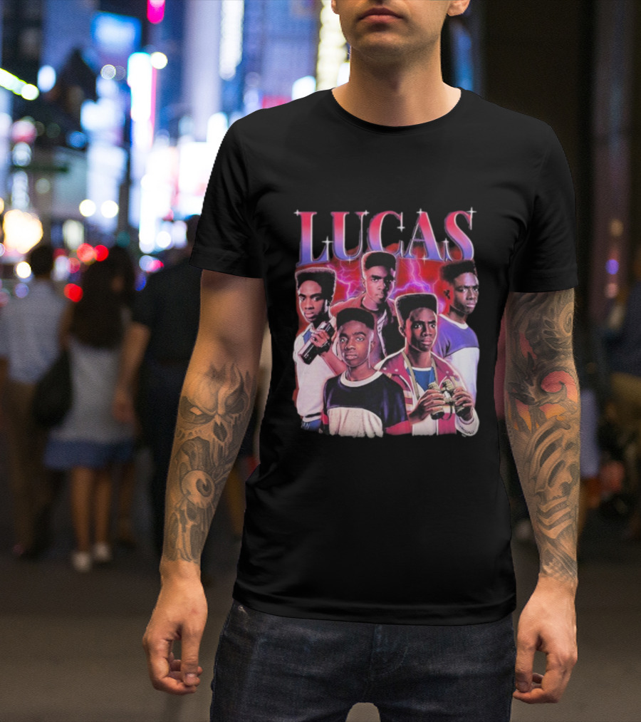 Lucas Stranger Things Character Tribute Retro Style T-Shirt