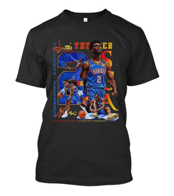 Oklahoma City Thunder Shai Gilgeous-Alexander SGA 2 Basketball MVP Champion T-Shirt