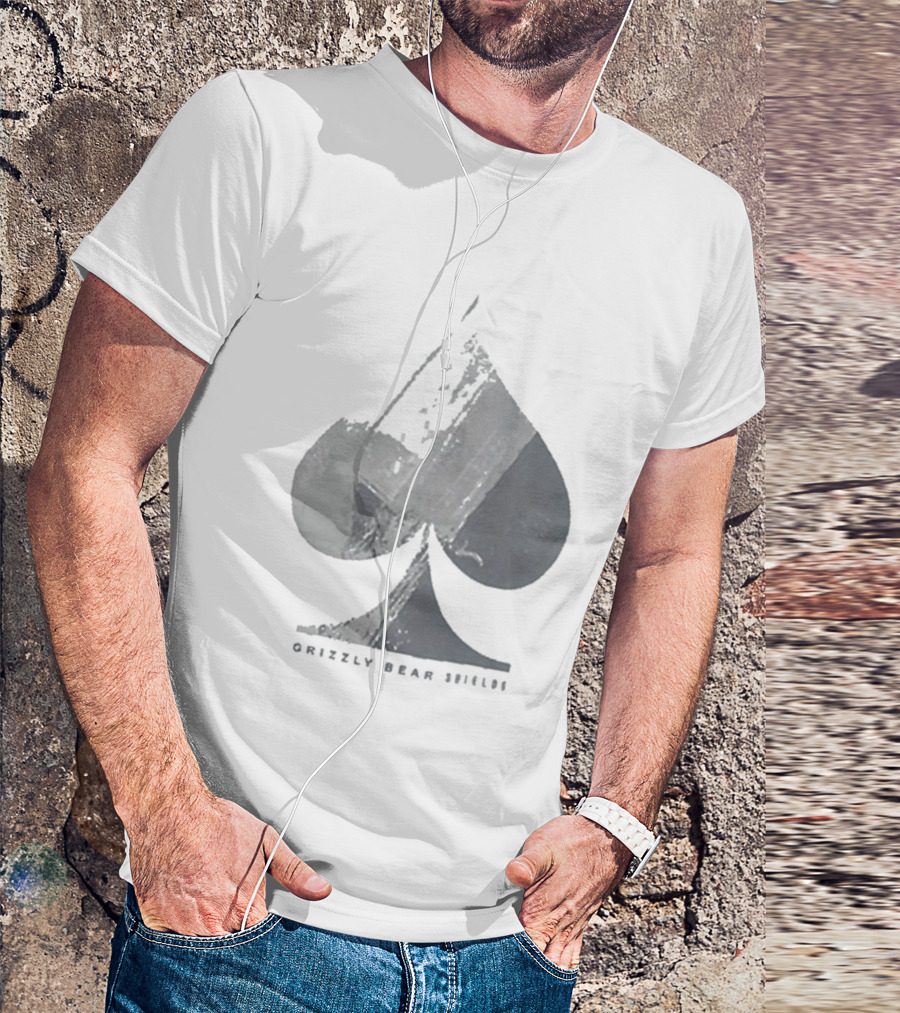 Grizzly Bear Shields Distressed Spade Symbol T-Shirt