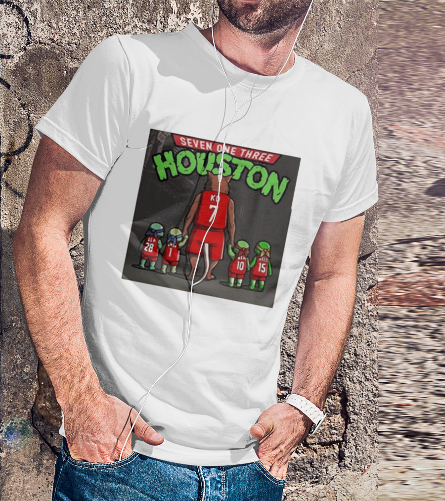 Seven One Three Houston Rockets Teenage Mutant Ninja Turtles Collaboration T-Shirt