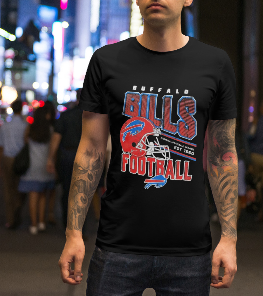 Buffalo Bills Follow The Leader 1960 National Football League Football Helmet T-Shirt