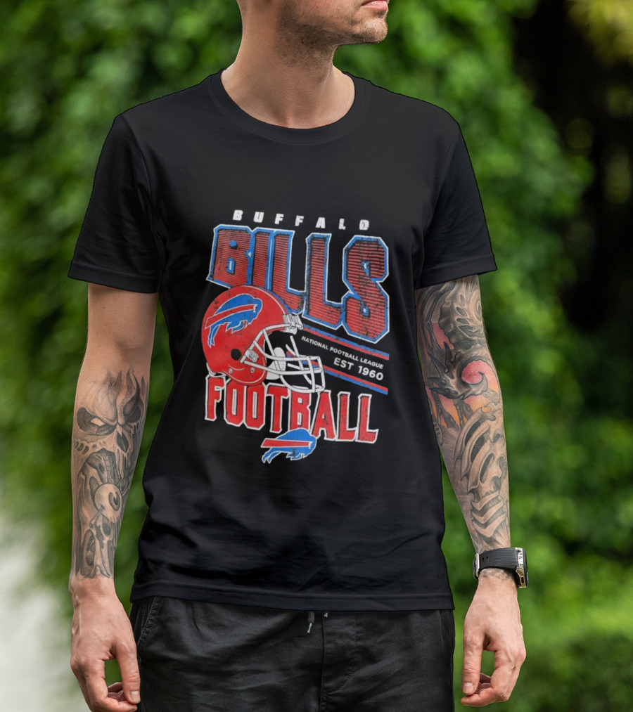 Buffalo Bills Follow The Leader 1960 National Football League Football Helmet T-Shirt