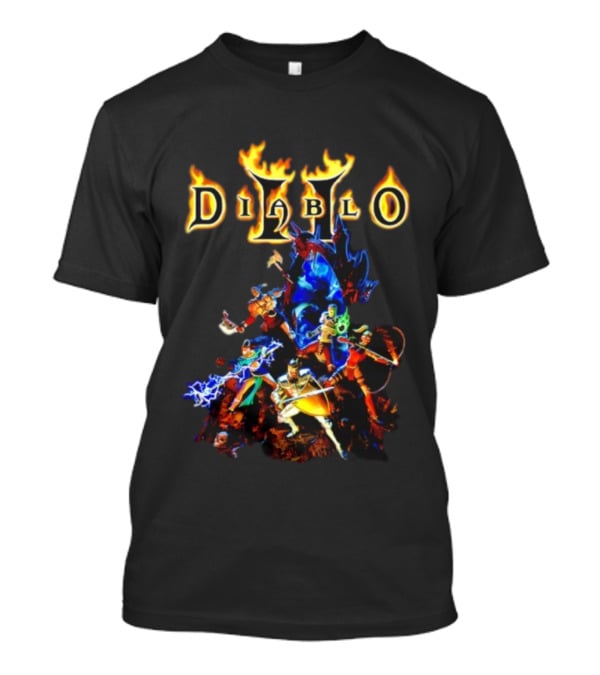 Diablo II Infernal Gate Classic Game Characters And Iconic Logo T-Shirt