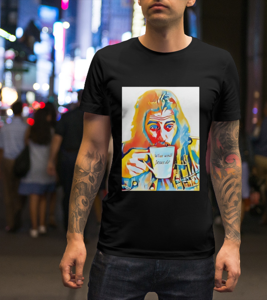 Jonathan Roumie What Would Jesus Do Wwjd Colorfully Illustrated T-Shirt