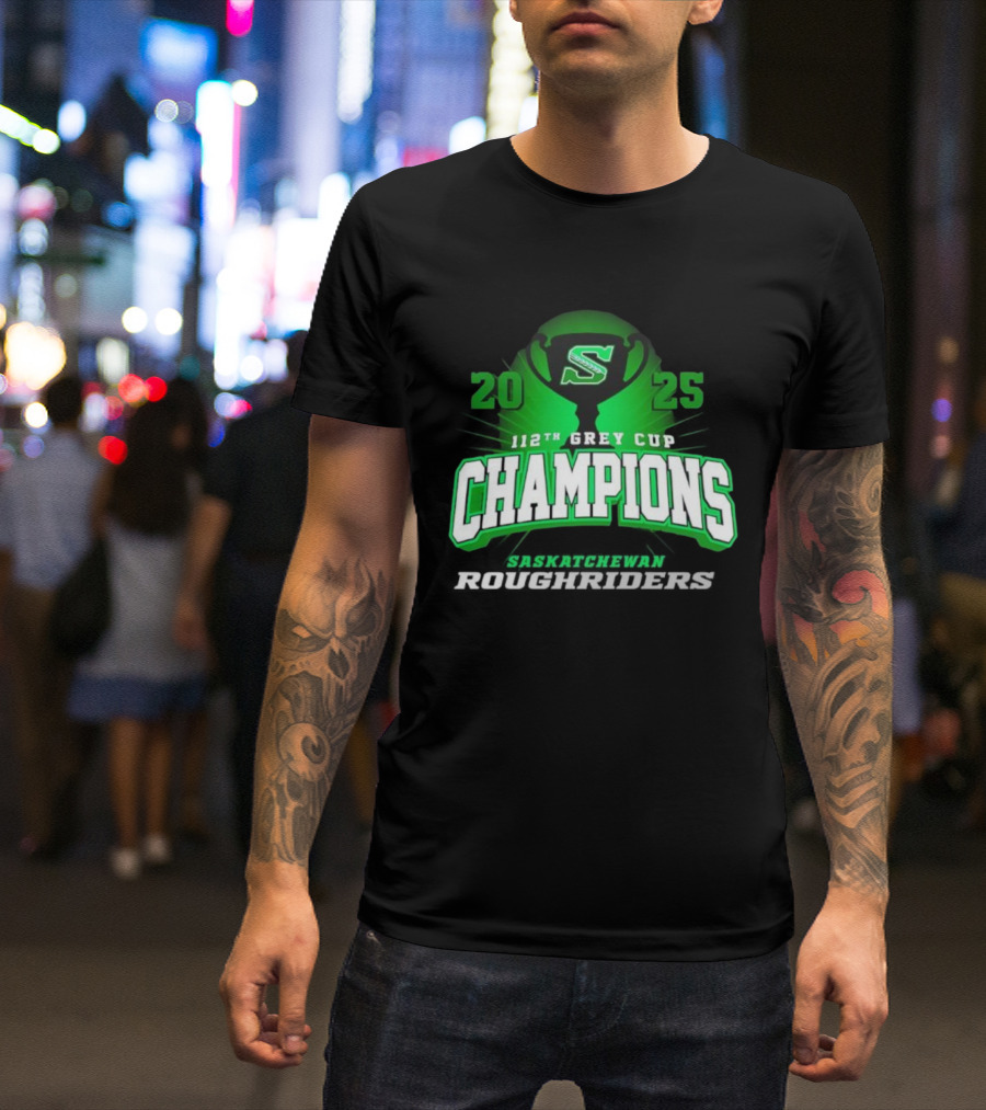 Saskatchewan Roughriders 2025 112th Grey Cup Champions Logo T-Shirt