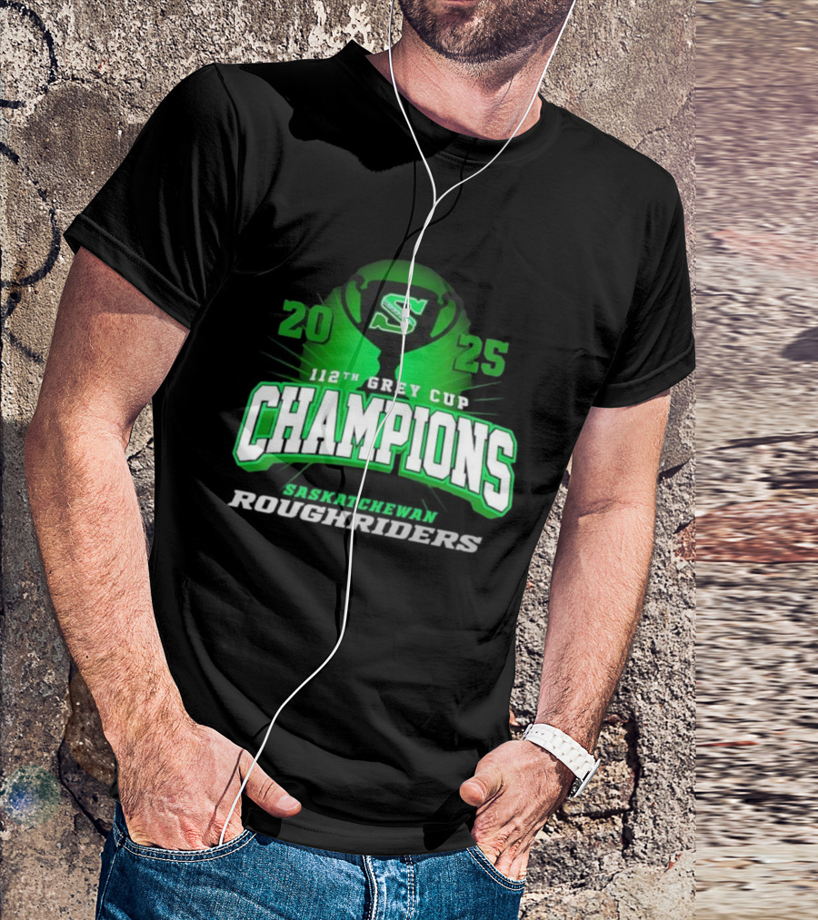 Saskatchewan Roughriders 2025 112th Grey Cup Champions Logo T-Shirt