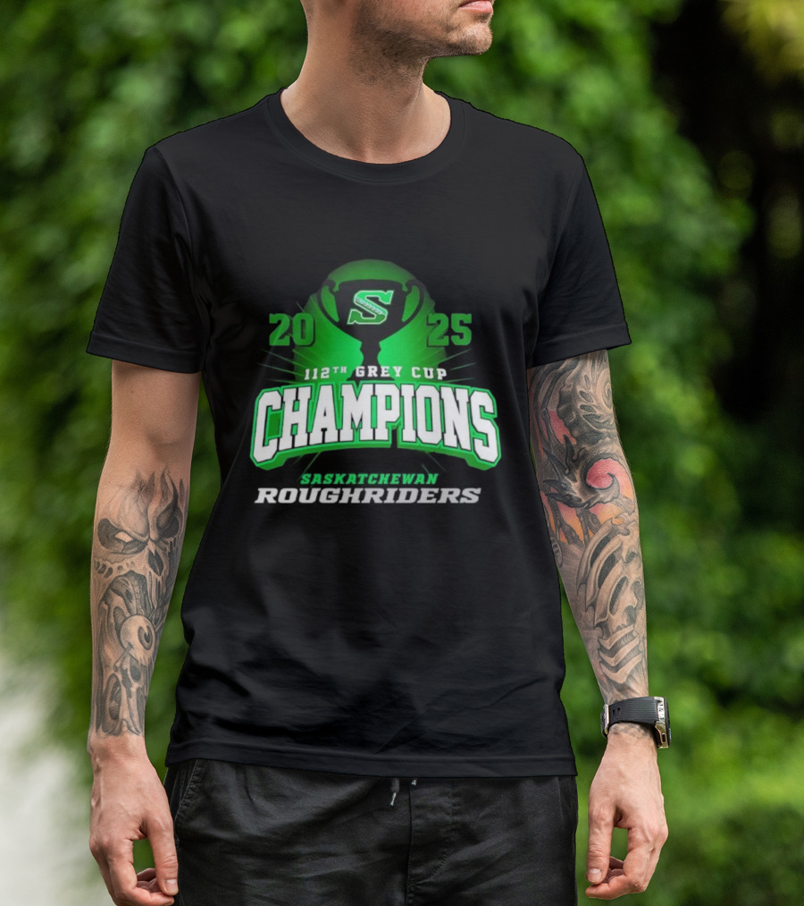 Saskatchewan Roughriders 2025 112th Grey Cup Champions Logo T-Shirt